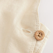 Load image into Gallery viewer, Ecru Linen Blend Dungarees (3mths-6yrs)
