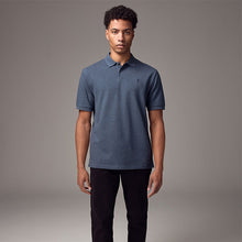 Load image into Gallery viewer, Denim Marl Regular Fit Short Sleeve Pique Polo Shirt

