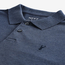 Load image into Gallery viewer, Denim Marl Regular Fit Short Sleeve Pique Polo Shirt
