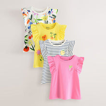 Load image into Gallery viewer, Red Flower Vest Tops 4 Pack (3mths-6yrs)
