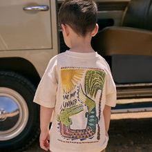 Load image into Gallery viewer, Neutral Summer Crocodile Short Sleeve Back Print T-Shirt (3mths-6yrs)
