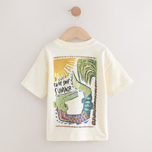Load image into Gallery viewer, Neutral Summer Crocodile Short Sleeve Back Print T-Shirt (3mths-6yrs)
