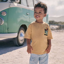 Load image into Gallery viewer, Ochre Yellow Short Sleeve Back Print T-Shirt (3mths-6yrs)

