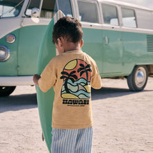 Load image into Gallery viewer, Ochre Yellow Short Sleeve Back Print T-Shirt (3mths-6yrs)
