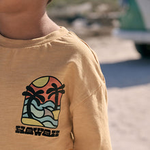 Load image into Gallery viewer, Ochre Yellow Short Sleeve Back Print T-Shirt (3mths-6yrs)
