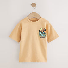 Load image into Gallery viewer, Ochre Yellow Short Sleeve Back Print T-Shirt (3mths-6yrs)
