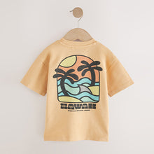 Load image into Gallery viewer, Ochre Yellow Short Sleeve Back Print T-Shirt (3mths-6yrs)
