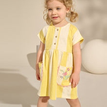 Load image into Gallery viewer, Yellow Stripe Jersey Summer Dress (6mths-6yrs)
