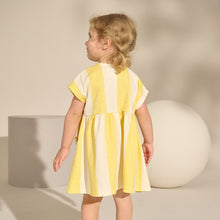 Load image into Gallery viewer, Yellow Stripe Jersey Summer Dress (6mths-6yrs)
