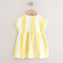 Load image into Gallery viewer, Yellow Stripe Jersey Summer Dress (6mths-6yrs)
