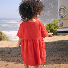 Load image into Gallery viewer, Red Padded Fruits Jersey Summer Dress (3mths-6yrs)
