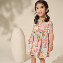 Load image into Gallery viewer, Rainbow Butterfly Ribbed Jersey Dress (3mths-6yrs)
