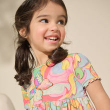 Load image into Gallery viewer, Rainbow Butterfly Ribbed Jersey Dress (3mths-6yrs)
