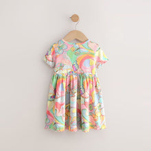 Load image into Gallery viewer, Rainbow Butterfly Ribbed Jersey Dress (3mths-6yrs)
