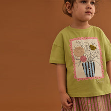 Load image into Gallery viewer, Green/Pink 100% Cotton T-Shirt and Skirt Set (3mths-7yrs)

