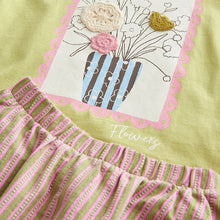 Load image into Gallery viewer, Green/Pink 100% Cotton T-Shirt and Skirt Set (3mths-7yrs)
