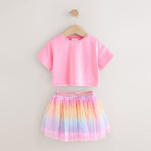 Load image into Gallery viewer, Rainbow/Pink Top and Tutu Skirt Set (3mths-6yrs)
