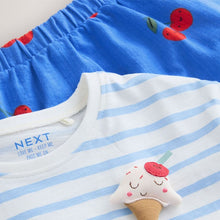 Load image into Gallery viewer, Blue Character 100% Cotton T-Shirt and Skirt Set (3mths-6yrs)
