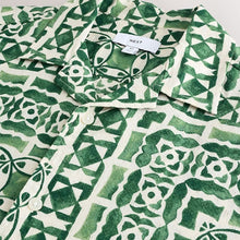 Load image into Gallery viewer, Green Watercolour Printed Short Sleeve 100% Cotton Shirt
