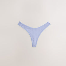 Load image into Gallery viewer, Blue/Pink/Cream Thong Pointelle Knickers 3 Pack
