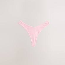 Load image into Gallery viewer, Blue/Pink/Cream Thong Pointelle Knickers 3 Pack
