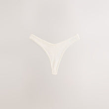 Load image into Gallery viewer, Blue/Pink/Cream Thong Pointelle Knickers 3 Pack
