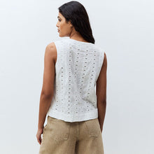 Load image into Gallery viewer, White Broderie Waistcoat
