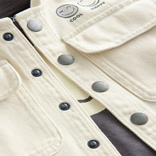 Load image into Gallery viewer, Ecru 100% Cotton Twill Hooded Overshirt and T-Shirt Set
