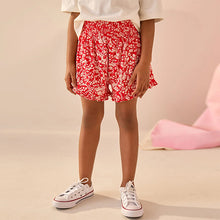Load image into Gallery viewer, Red Ditsy Floral Print Pull On Jersey Shorts (3-12yrs)
