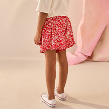 Load image into Gallery viewer, Red Ditsy Floral Print Pull On Jersey Shorts (3-12yrs)
