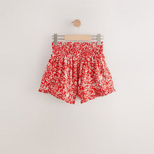 Load image into Gallery viewer, Red Ditsy Floral Print Pull On Jersey Shorts (3-12yrs)
