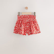 Load image into Gallery viewer, Red Ditsy Floral Print Pull On Jersey Shorts (3-12yrs)
