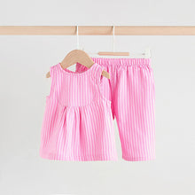 Load image into Gallery viewer, Pink Striped Baby Sleeveless Top and Trouser 2 Piece Set (0mths-18mth)
