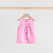 Load image into Gallery viewer, Pink Striped Baby Sleeveless Top and Trouser 2 Piece Set (0mths-18mth)
