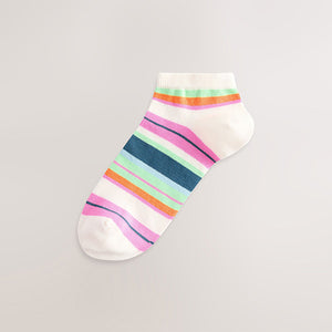Multi Bright Stripe Trainer Socks 5 Pack