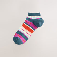 Load image into Gallery viewer, Multi Bright Stripe Trainer Socks 5 Pack
