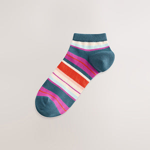 Multi Bright Stripe Trainer Socks 5 Pack