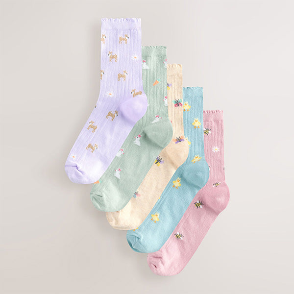 Spring Animals Ankle Socks 5 Pack