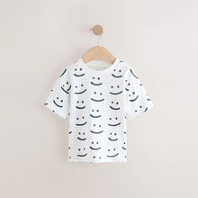 Load image into Gallery viewer, Monochrome Smile Face Short Sleeve T-Shirt (3mths-6yrs)

