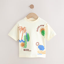 Load image into Gallery viewer, Ecru Beach Short Sleeve Back Print T-Shirt (3mths-6yrs)
