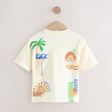 Load image into Gallery viewer, Ecru Beach Short Sleeve Back Print T-Shirt (3mths-6yrs)
