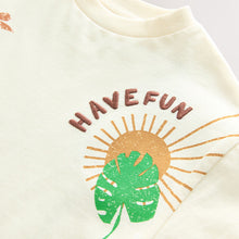 Load image into Gallery viewer, Ecru Beach Short Sleeve Back Print T-Shirt (3mths-6yrs)
