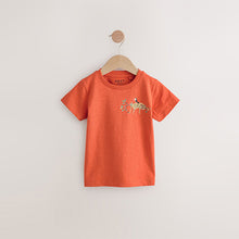 Load image into Gallery viewer, Blue/Yellow Safari Animals Short Sleeve T-Shirts 3 Pack (6mths-5yrs)
