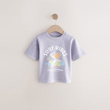 Load image into Gallery viewer, Purple Surf Vibes 100% Cotton Short Sleeve Graphic Print T-Shirt (3mths-6yrs)
