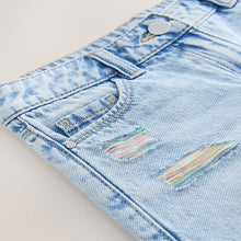 Load image into Gallery viewer, Rainbow 100% Cotton Frayed Edge Distressed Shorts (3-12yrs)
