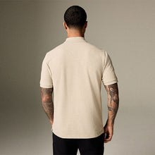 Load image into Gallery viewer, Neutral Marl Regular Fit Short Sleeve Pique Polo Shirt
