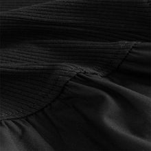 Load image into Gallery viewer, Black Woven Jersey Mix Sleeveless Racer Ribbed Midi Dress
