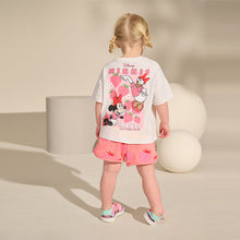 Load image into Gallery viewer, Pink/White Strawberry Disney Minnie Mouse and Daisy Duck T-Shirt and Shorts Set (3mths-6yrs)
