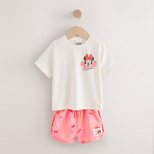 Load image into Gallery viewer, Pink/White Strawberry Disney Minnie Mouse and Daisy Duck T-Shirt and Shorts Set (3mths-6yrs)
