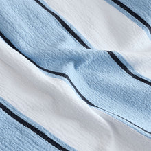 Load image into Gallery viewer, Blue/White 100% Cotton Short Sleeve Textured Polo Shirt (6mths-6yrs)
